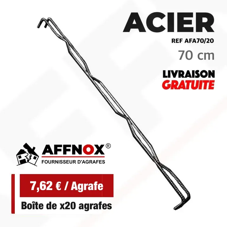 Agrafe fissure murale