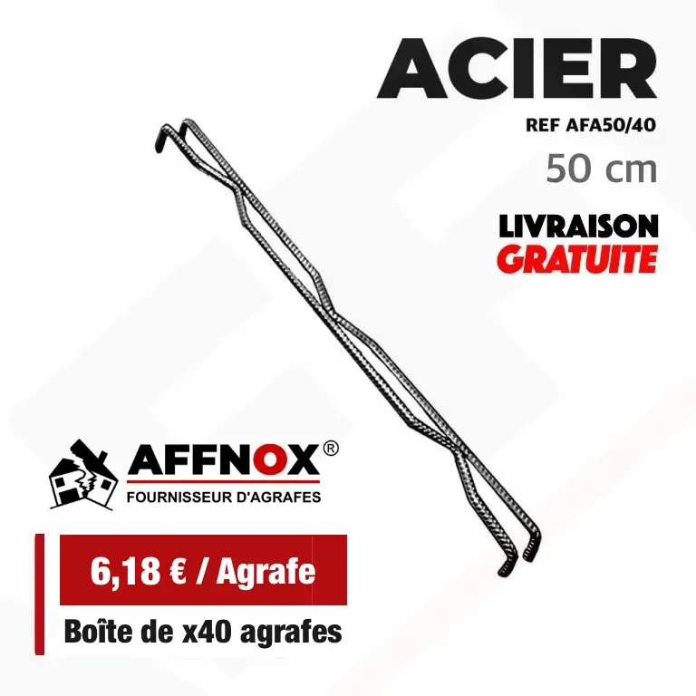 Agrafe fissure murale