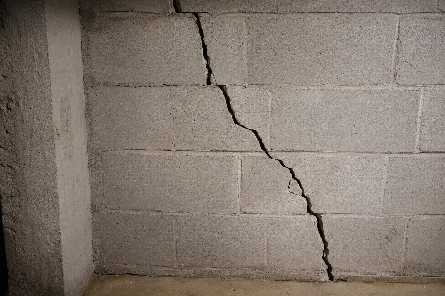 Fissure dans un mur de cave : que faire ? Causes et solution