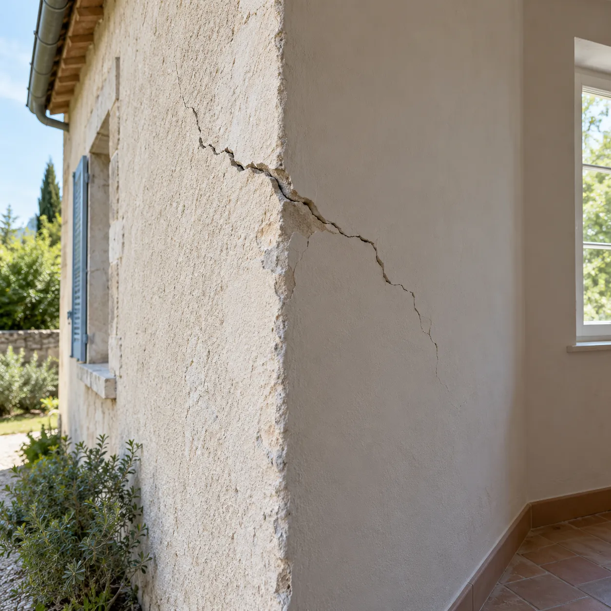 Fissure traversante : réparer une ou deux faces du mur ?
