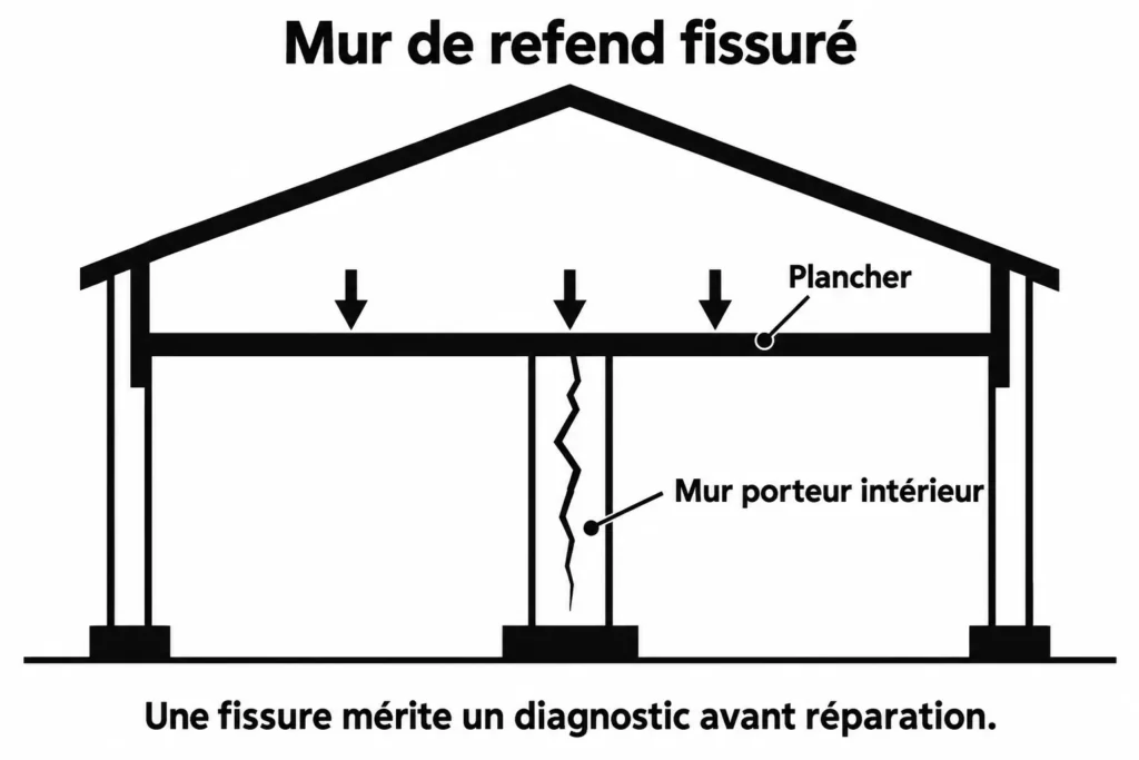 Mur de refend fissuré